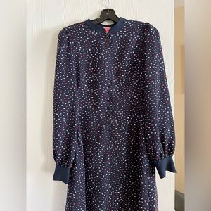 Kate Spade Kisses Navy Blue Dress with Front Cutout Sz 4